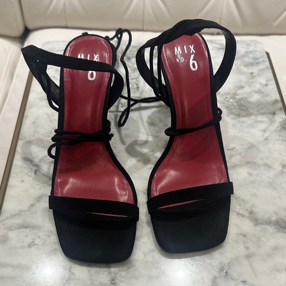 Mix No. 6 Black and Red Strappy Heels